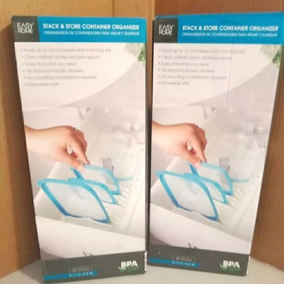 2x Easy Home Stack & Store Container And Lid Organizer for Kitchen  EXPANDABLE - Picture 2 of 6